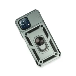 Newface Xiaomi Mi 11 Lite Kılıf Pars Lens Yüzüklü Silikon - Yeşil