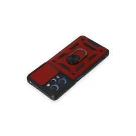 Newface Xiaomi Redmi Note 12 Pro 5G Kılıf Pars Lens Yüzüklü Silikon - Kırmızı