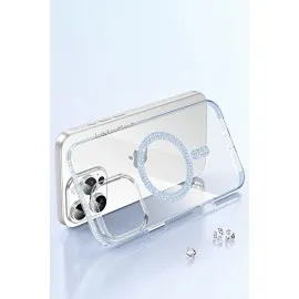 Joko Apple Iphone 15 Pro Max Move Taşlı Magsafe Kapak - Pembe