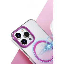 Newface Apple Iphone 15 Pro Max Glossy Magsafe Kapak - Pembe