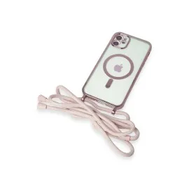 Newface Iphone 11 Kılıf Divo Lazer Askılı Magsafe Kapak - Pembe