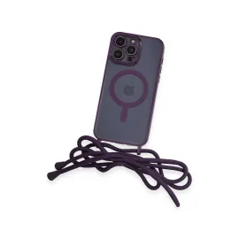Newface Iphone 14 Pro Kılıf Divo Lazer Askılı Magsafe Kapak - Derin Mor