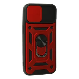 Newface Iphone 15 Kılıf Pars Lens Yüzüklü Silikon - Kırmızı