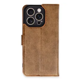 Newface Iphone 16 Pro Kılıf Trend S Plus Kapaklı Kılıf - Taba