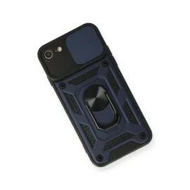 Newface Iphone 7 Kılıf Pars Lens Yüzüklü Silikon - Lacivert