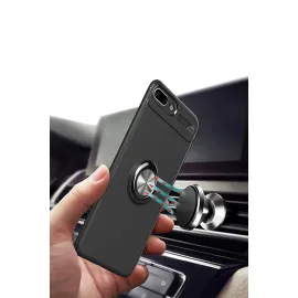 Newface Iphone 7 Plus Kılıf Range Yüzüklü Silikon - Kırmızı