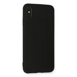 Newface Iphone Xs Max Kılıf Nano Içi Kadife Silikon - Siyah