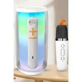 Newface Pluse 6 Mikrofonlu Rgb Kablosuz Hoparlör - Beyaz