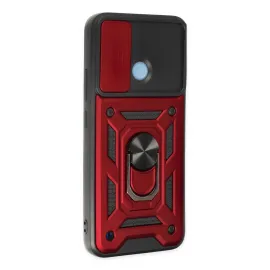 Newface Realme C25Y Kılıf Pars Lens Yüzüklü Silikon - Kırmızı