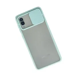 Newface Samsung Galaxy A02 Kılıf Palm Buzlu Kamera Sürgülü Silikon - Turkuaz
