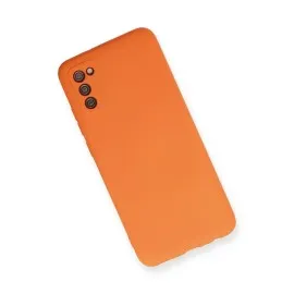 Newface Samsung Galaxy A02S Kılıf Nano Içi Kadife Silikon - Turuncu