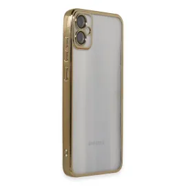 Newface Samsung Galaxy A05 Kılıf Razer Lensli Silikon - Gold