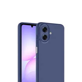 Newface Samsung Galaxy A07 Nano Içi Kadife Silikon - Lacivert