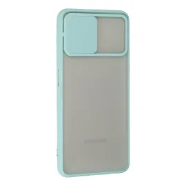 Newface Samsung Galaxy A22 Kılıf Palm Buzlu Kamera Sürgülü Silikon - Turkuaz