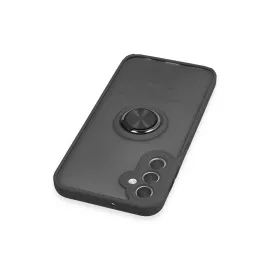 Newface Samsung Galaxy A24 4G Kılıf Montreal Yüzüklü Silikon Kapak - Siyah