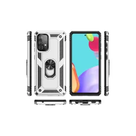 Newface Samsung Galaxy A33 5G Kılıf Sofya Yüzüklü Silikon Kapak - Gümüş