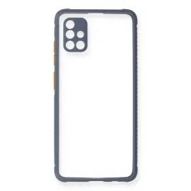 Newface Samsung Galaxy A71 Kılıf Miami Şeffaf Silikon - Gri