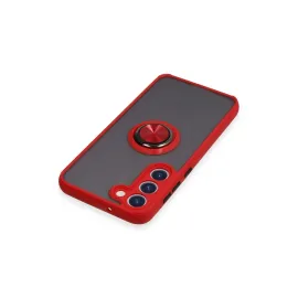 Newface Samsung Galaxy S23 Plus Kılıf Montreal Yüzüklü Silikon Kapak - Kırmızı