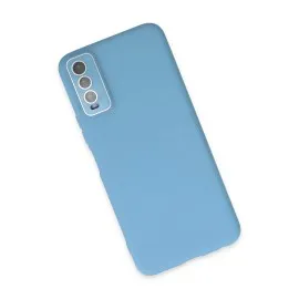 Newface Vivo Y11S Kılıf Lansman Glass Kapak - Mavi