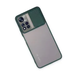 Newface Xiaomi Redmi Note 11T Kılıf Palm Buzlu Kamera Sürgülü Silikon - Yeşil