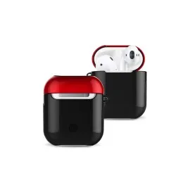 Newface Airpods 2 (2.nesil) 3In1 Kılıf - Siyah-Kırmızı