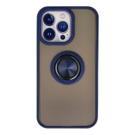 Newface Iphone 13 Pro Kılıf Montreal Yüzüklü Silikon Kapak - Lacivert