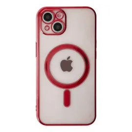 Newface Iphone 14 Plus Kılıf Magneticsafe Lazer Silikon - Kırmızı