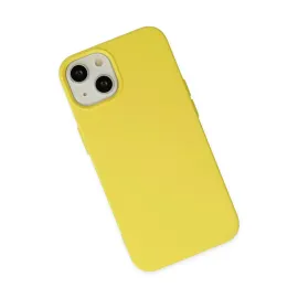 Newface Iphone 14 Plus Kılıf Nano Içi Kadife Silikon - Sarı