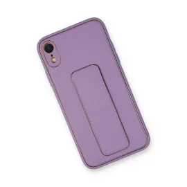 Newface Iphone Xr Kılıf Coco Deri Standlı Kapak - Koyu Lila