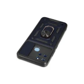 Newface Realme C25Y Kılıf Pars Lens Yüzüklü Silikon - Lacivert