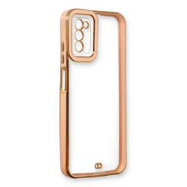 Newface Samsung Galaxy A03S Kılıf Liva Lens Silikon - Rose