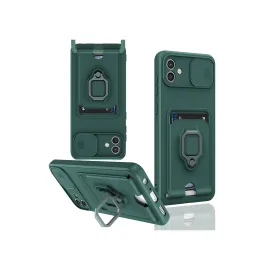 Newface Samsung Galaxy A05 Kılıf Zuma Kartvizitli Yüzüklü Silikon - Yeşil