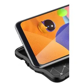 Newface Samsung Galaxy A31 Kılıf Focus Derili Silikon - Kırmızı