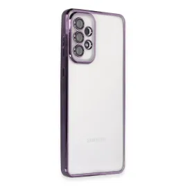 Newface Samsung Galaxy A73 5G Kılıf Razer Lensli Silikon - Mor