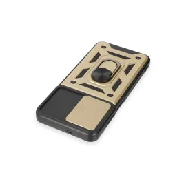 Newface Samsung Galaxy M14 5G Kılıf Pars Lens Yüzüklü Silikon - Gold