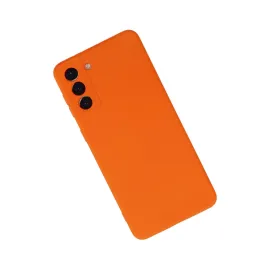 Newface Samsung Galaxy S21 Plus Kılıf Nano Içi Kadife Silikon - Turuncu