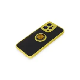 Newface Xiaomi Redmi 12 Kılıf Montreal Yüzüklü Silikon Kapak - Sarı