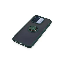 Newface Xiaomi Redmi 12C Kılıf Montreal Yüzüklü Silikon Kapak - Yeşil