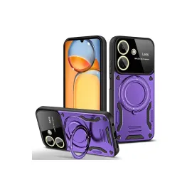 Newface Xiaomi Redmi 13C Kılıf Joy Lens Standlı Kapak - Mor