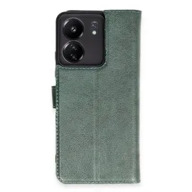 Newface Xiaomi Redmi 13C Kılıf Trend S Plus Kapaklı Kılıf - Yeşil