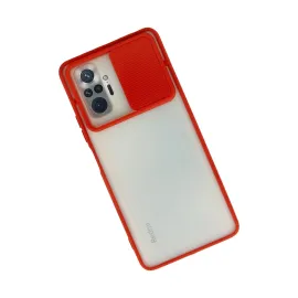 Newface Xiaomi Redmi Note 10 Pro Kılıf Palm Buzlu Kamera Sürgülü Silikon - Kırmızı