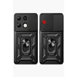 Newface Xiaomi Redmi Note 13 4G Kılıf Pars Lens Yüzüklü Silikon - Lacivert