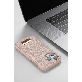 Onegif Iphone 14 Pro Bright Simli Kapak - Pembe