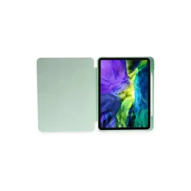 Newface iPad Pro 12.9 (2021) Kılıf Kalemlikli Mars Tablet Kılıfı - Açık Yeşil