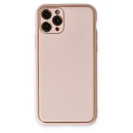 Newface Iphone 11 Pro Max Kılıf Coco Deri Silikon Kapak - Pudra