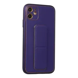 Newface Iphone 12 Kılıf Coco Deri Standlı Kapak - Mor