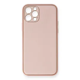Newface Iphone 12 Pro Kılıf Coco Deri Silikon Kapak - Pembe