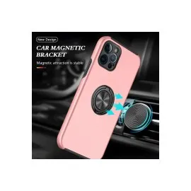 Newface Iphone 12 Pro Max Kılıf Elit Yüzüklü Kapak - Pembe