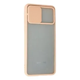 Newface Samsung Galaxy A02 Kılıf Palm Buzlu Kamera Sürgülü Silikon - Pembe
