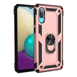 Newface Samsung Galaxy A02 Kılıf Sofya Yüzüklü Silikon Kapak - Rose